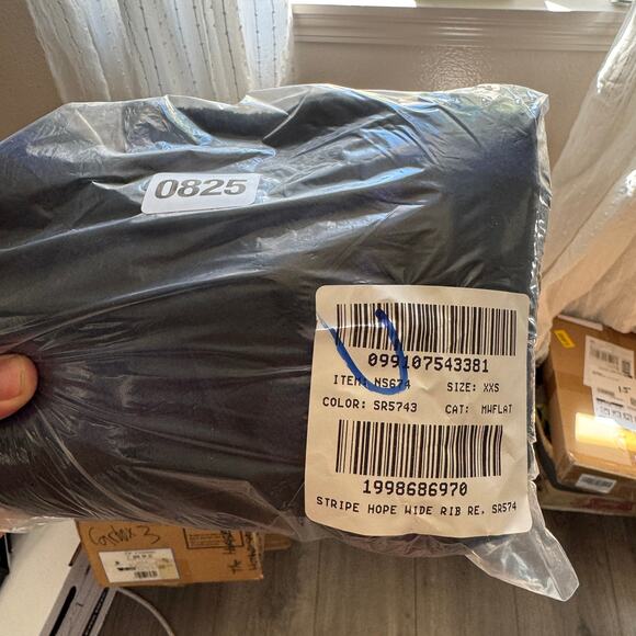 Madewell Ribbed Cashmere-Wool Blend Pullover Sweater Womens XXS Blue Black Knit - Picture 8 of 8